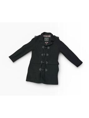 Guess Wool Blend Toggle Coat Womens XS Black Duffle Jacket